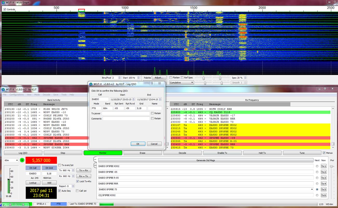 QSO SP5PBE z EA8DO